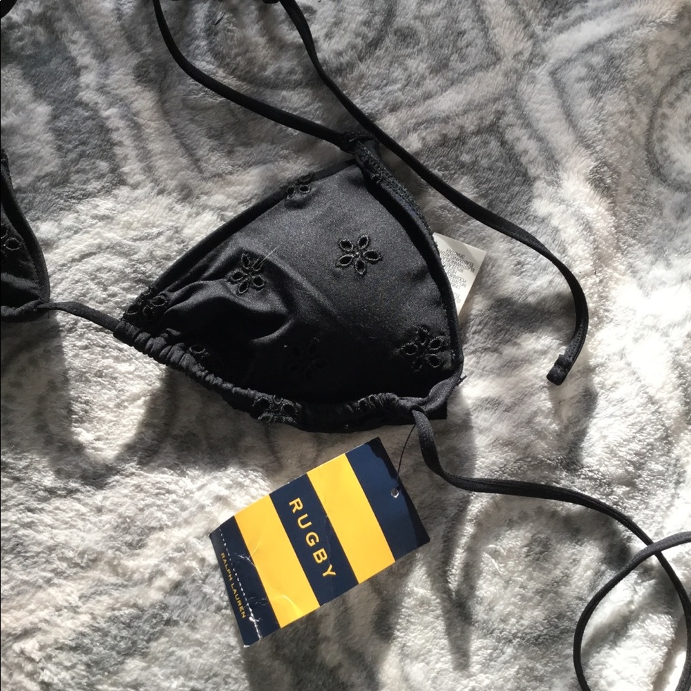 NWT Ralph Lauren Rugby black string bikini top - Picture 5 of 6